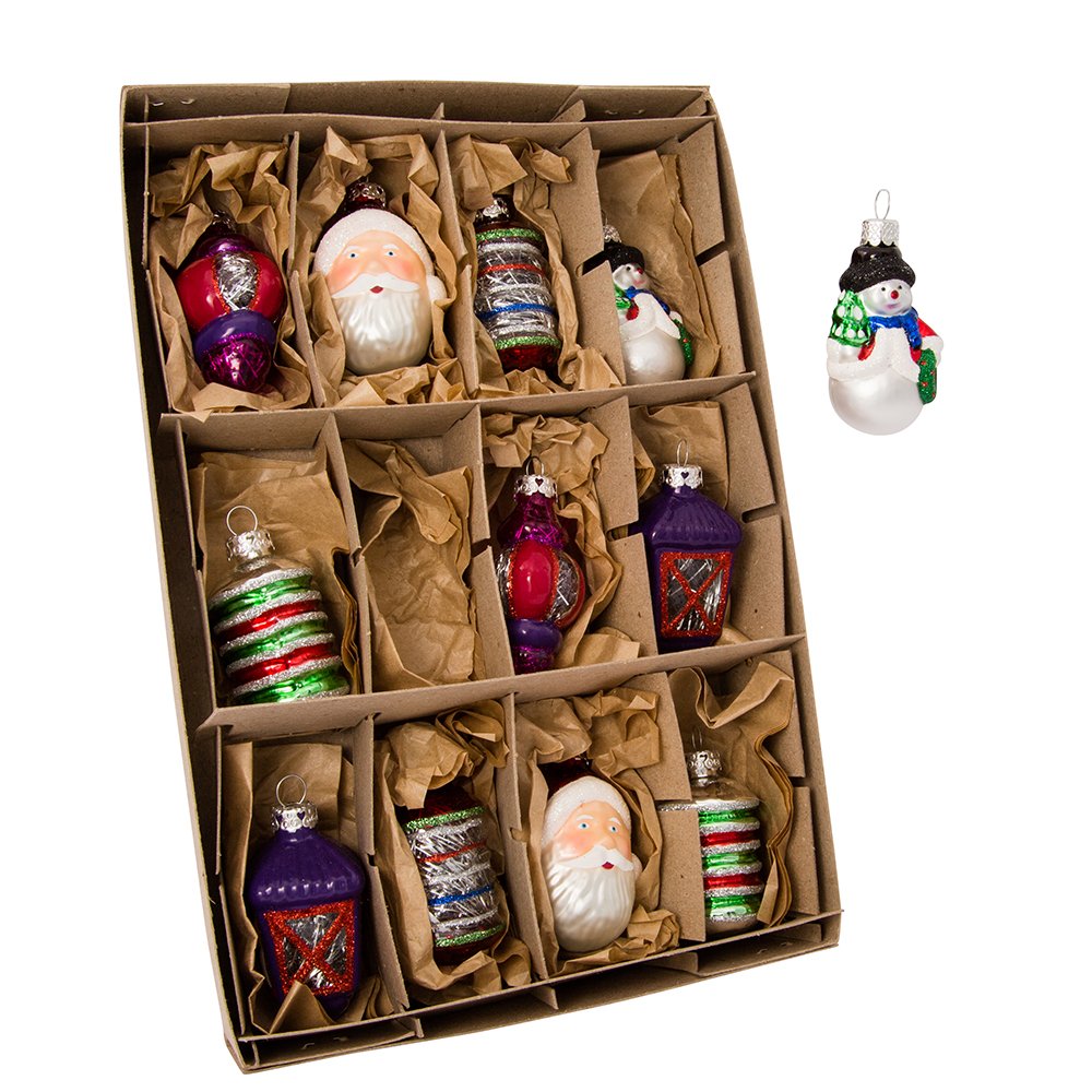 Kurt Adler Early Years Glass Ornament, 2.5-Inch, Set of 12