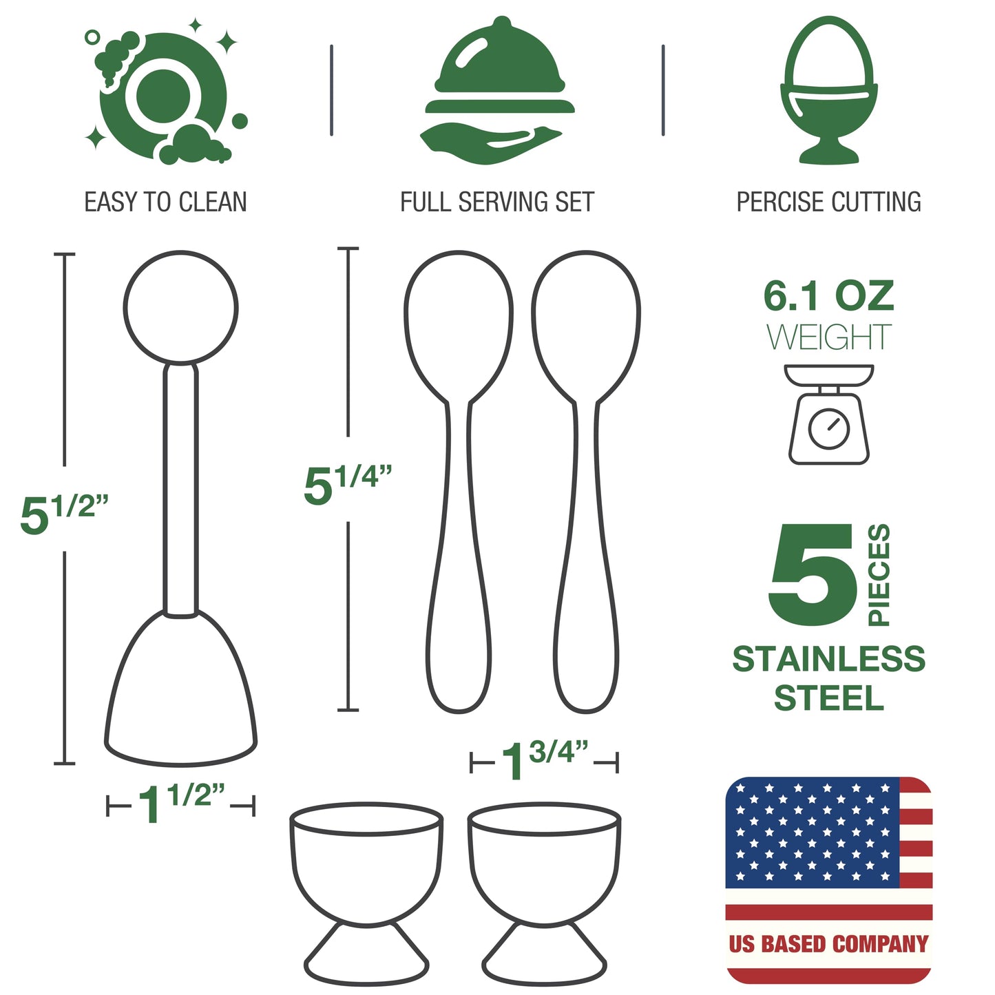 Eparé Bundle: Electric Salt or Pepper Grinder & Steel Egg Cracker Topper Set - Battery Operated Ceramic Burr Peppermill Shaker & Complete Soft Boiled Egg Tool Set