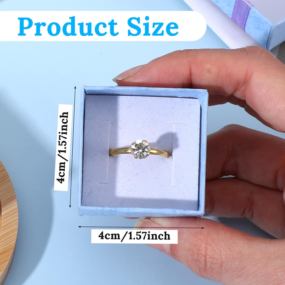 Ubamdom 48 Pcs Jewelry Gift Boxes 1.6 x 1.6 In Jewelry Box Gift Cases Cotton Filled Cardboard Paper Box Bracelets Bangle Necklace Gift Case with Ribbon Bow for Valentine’s Moments, 6 Colors