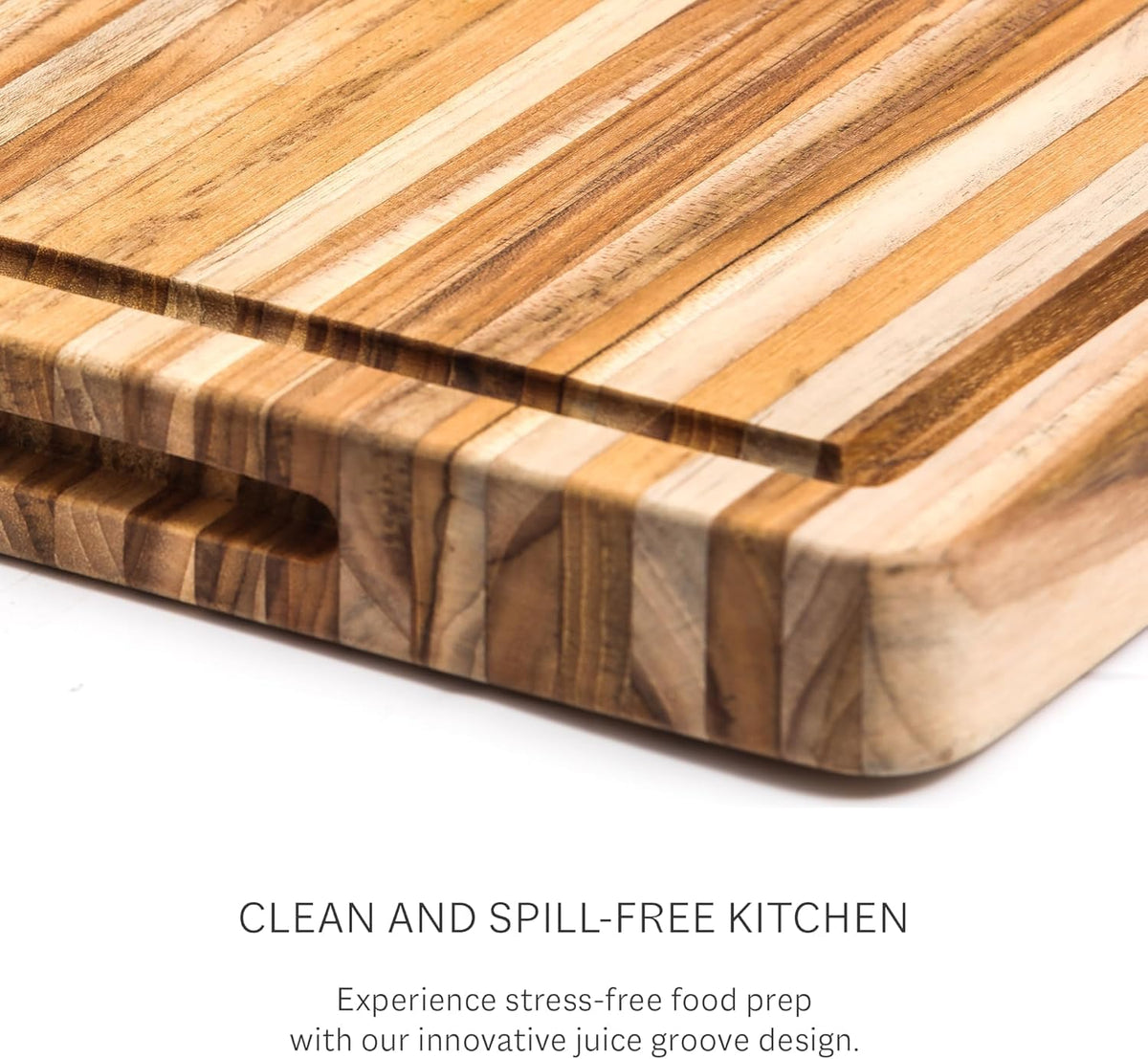 Teakhaus Cutting Board - Large (L) Teak Wood Cutting Board 20”L x 15”W x 1.5” Thick - Sustainably Harvested and FSC Certified - Knife Friendly with Natural Oil Finish