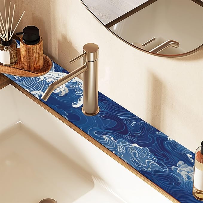 Kitchen Sink Splash Guard 1 PC 14.7 Inch Sink Faucet Mat Splash Guard