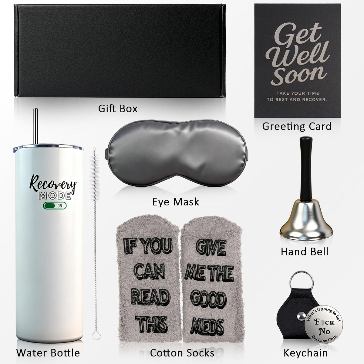 Funny Get Well Soon Care Package for Women and Men, Recovery Mode Gift Box After Surgery, Chemo, or Hospital Stay, Thinking of You Basket for Friends and Patients,with 20oz Cup