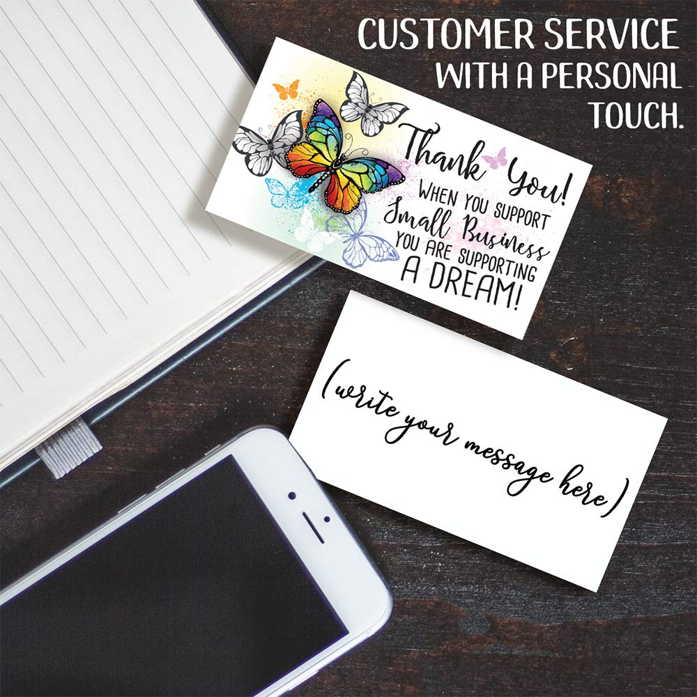 Business Thank You Cards - Small Business Essentials - When You Are Supporting Small Businesses - Blank Note Card, Stationery Set of 50 3.5 x 2 Standard Business Card, Small Business Thank You Cards