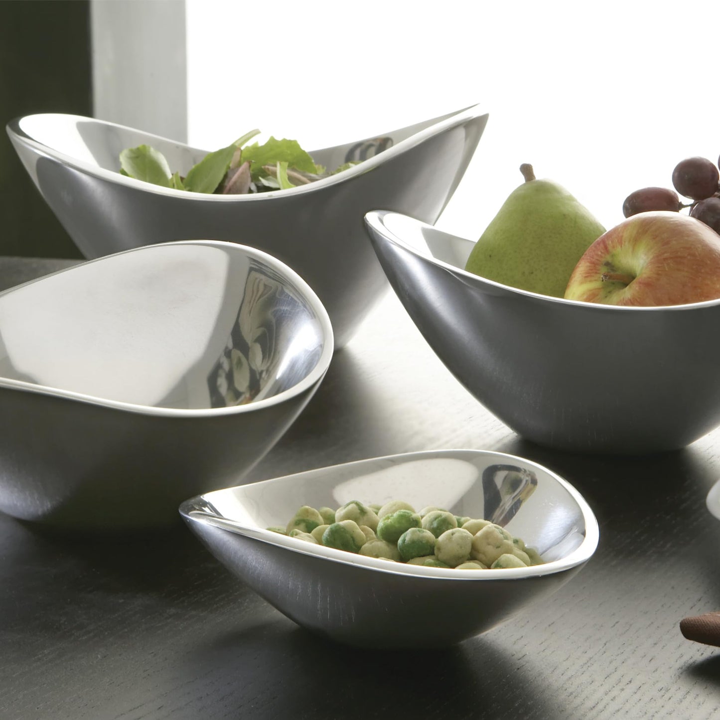 Nambe Butterfly Bowl – 6" Small Decorative Accent Dish, Elegant Sculptural Design with Upward Curved Sides, Mother’s Day Gift Display Bowl for Candies, Keepsakes, Table Centerpiece - Alloy & Crystal