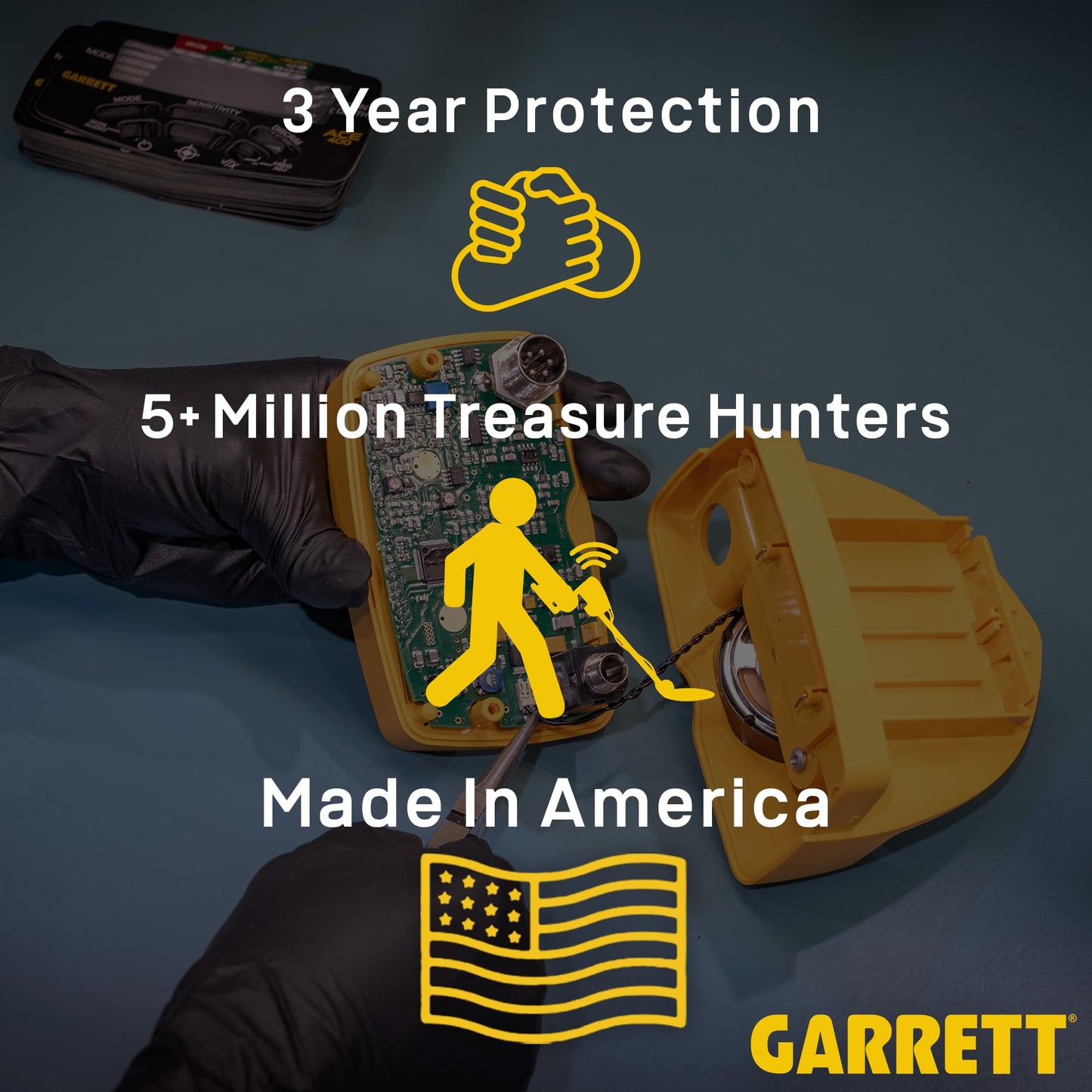 Garrett ACE 300 Metal Detector Bundle – Made in the USA - Digital Target ID, Iron Resolution, Adjustable Frequency, Includes Carry Bag & Searchcoil Cover