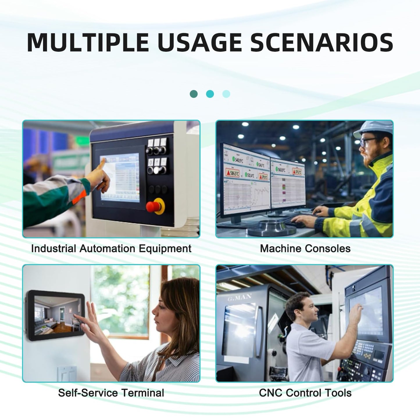 Senisway 15.6 Inch Open Frame Touchscreen Monitor Surface is IP65 Waterproof 1920 x 1080 @ 60Hz TFT LCD IK08 Industrial Touch Screen Monitor 10 Finger Capacitive Touch