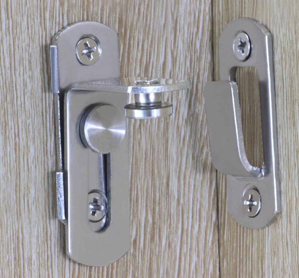 (2 pcs) The 90 Door Buckle Bolt barn Door Lock Right Angle Bending Latch hasp Toilet Doors and Windows
