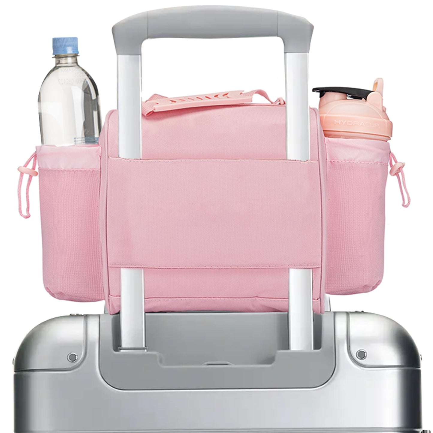 Hydra Cup Meal Prep Bag, Lunch Bag with Containers Included, Insulated Lunch Box with Containers, Meal Prep Lunch Bag with Shaker Bottle, Ice Packs, Cup Holder & Trolley Sleeve (Pink)