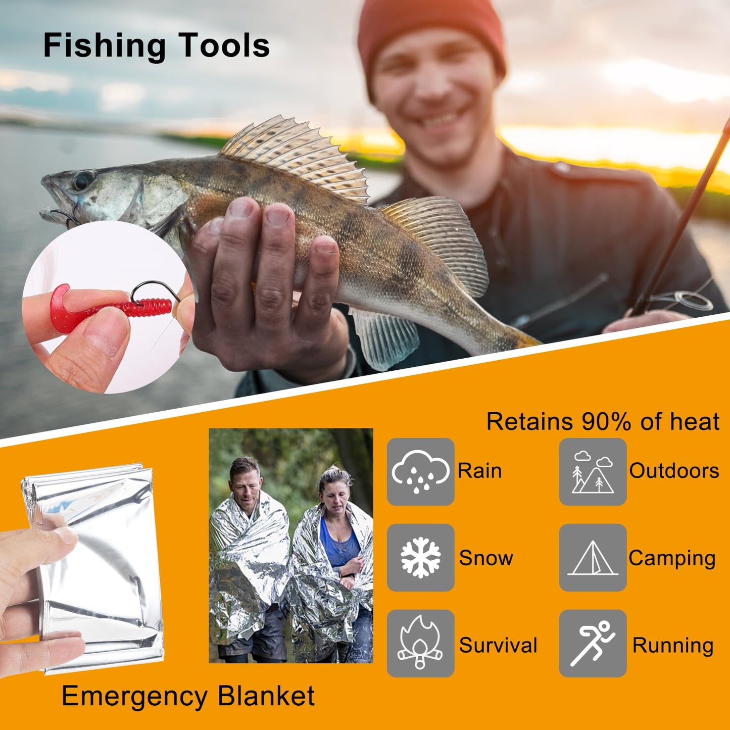 Survival Kit for Men & Emergency Backpack - 11-in-1 Emergency Survival Gear for Camping, Hiking, Backpacking | Earthquake Preparedness, Outdoor Essentials