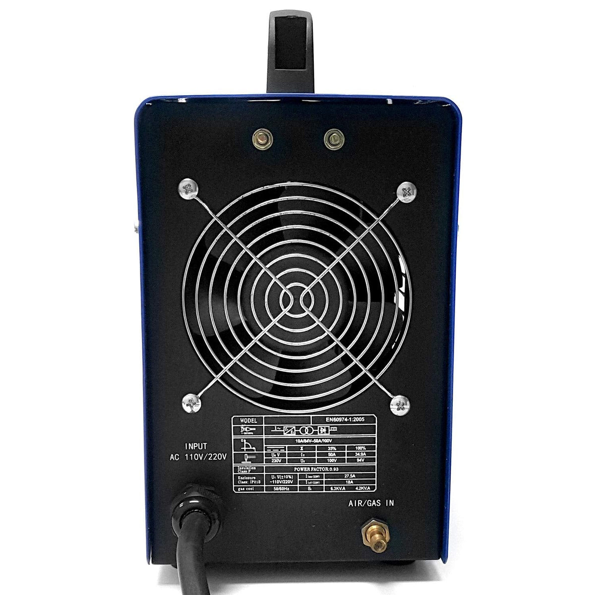 Biltek 50Amp Non-Pilot Arc Plasma Cutter, Dual Voltage 110V/220V with Pre-Attached 110V US Plug, 1/2 Inch Cut, Blue