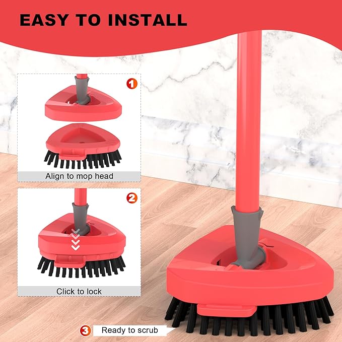 Aifacay Upgrade 2 Pcs Scrubber Mop Heads Replacements