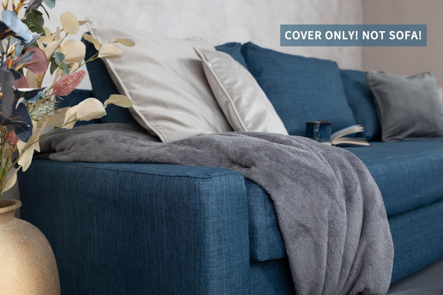 MASTERS OF COVERS Snug Fit Friheten Slipcover for The IKEA Friheten with Chaise Corner Cover, Sofa Bed Cover, Sectional Slipcover Replacement (Navy Blue)(Cover Only!Not Sofa!)