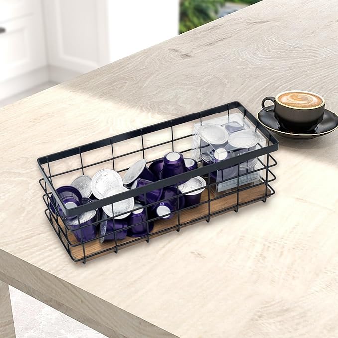 TIEYIPIN Black Metal Wire Storage Baskets