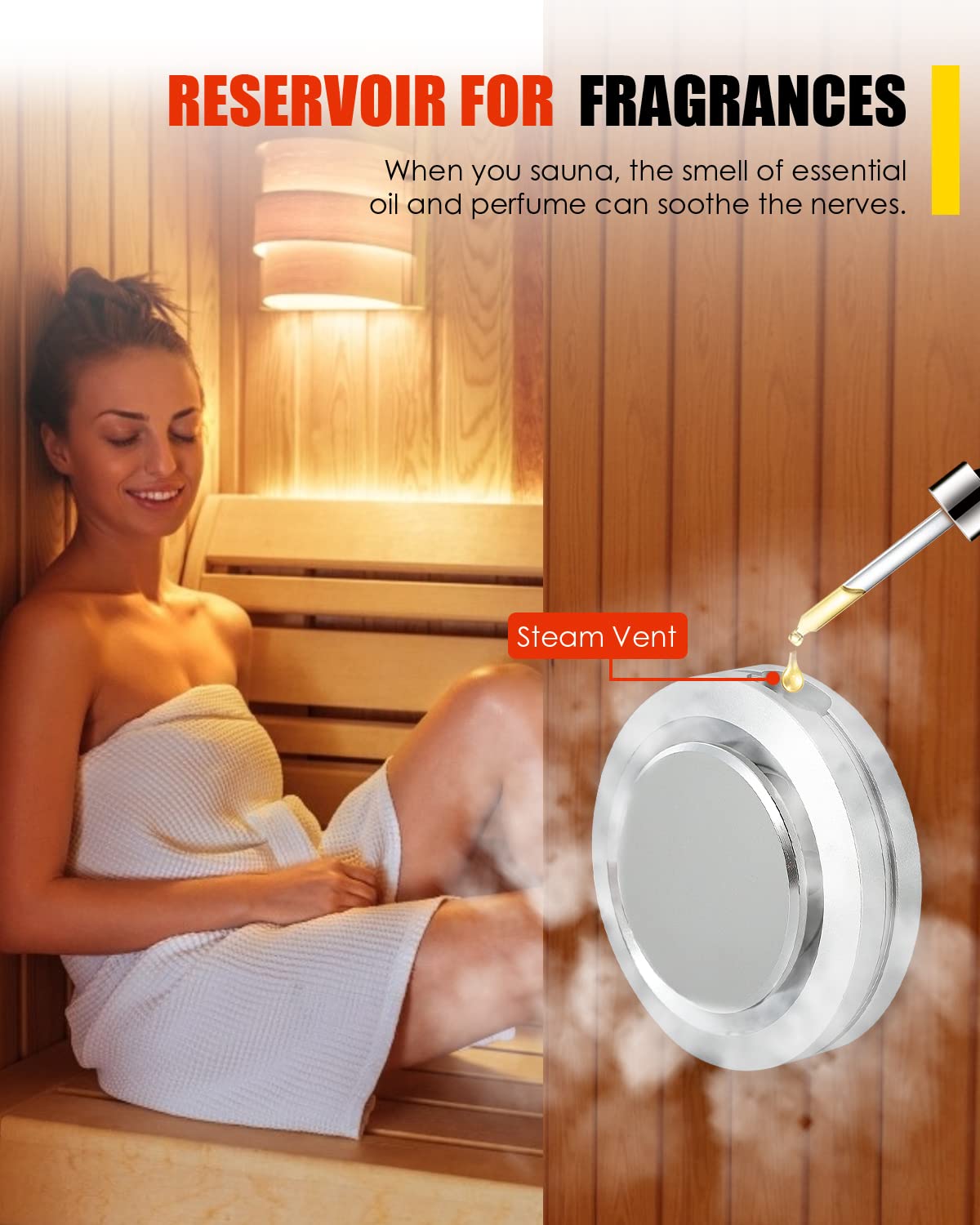 CGOLDENWALL 4.5KW Luxury Self-draining Steam Generator Shower Sauna Bath Home Steam Bath Spa Generator with waterproof Control and Auto Drain 95-131℉ for Suitable space heating 160 cubic feet (4.5KW)