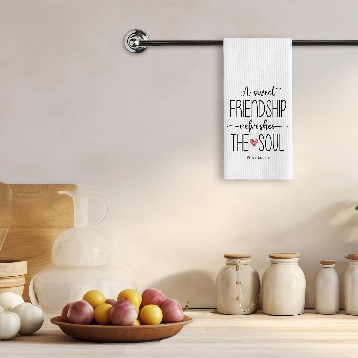 TNUW A Sweet Friendship Refreshes The Soul Kitchen Towels 16X24In, Gift for Friend Woman, Christian Gifts for Women Men, Hand Tea Towels for Kitchen Bathroom Decor