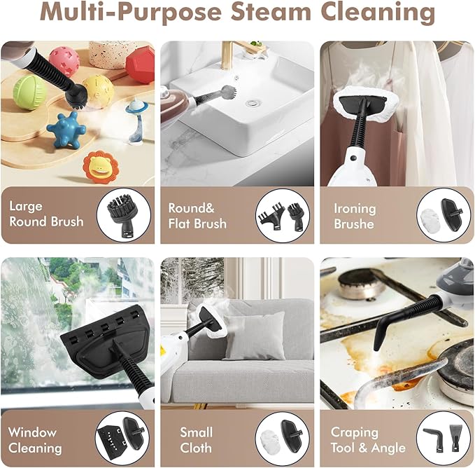 Steam Mop - All-in-one Powerful Handheld Steam Cleaner Detachable Floor Steamer