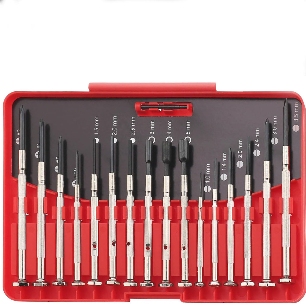 16PCS Precision Screwdriver Kit Compact Storage Case Mini Drivers for Electronics Repair Phones Cameras Laptops, Red