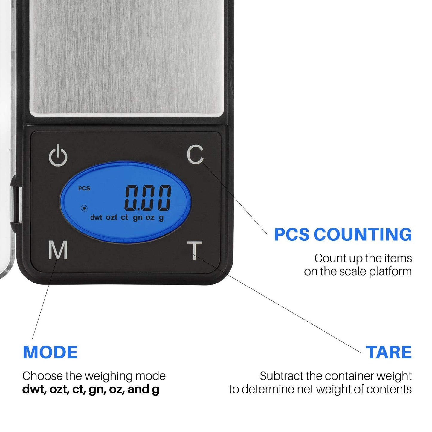 Smart Weigh ZIP600 Slim Digital Pocket Scale with Counting Feature 600 x 0.1g
