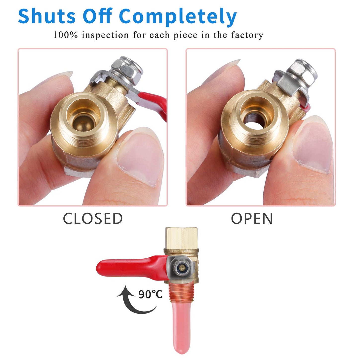 1/4 Inch Ball Valve NPT Air Compressor Brass Valve Female Male Shut Off Small