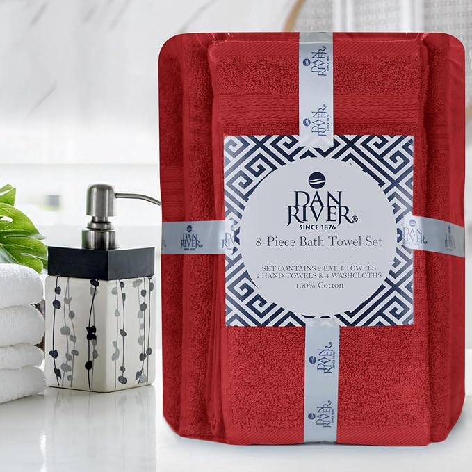 DAN RIVER 8 PC Luxury Bath Towels