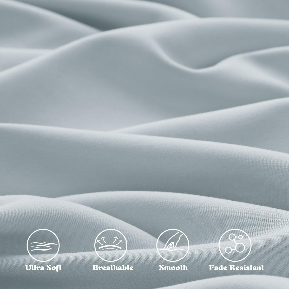 KKJIAF 3 Piece Toddler Sheet Set Microfiber, Includes a Flat Sheet, a Fitted Sheet and a Ruffle Pillowcase, Dusty Blue