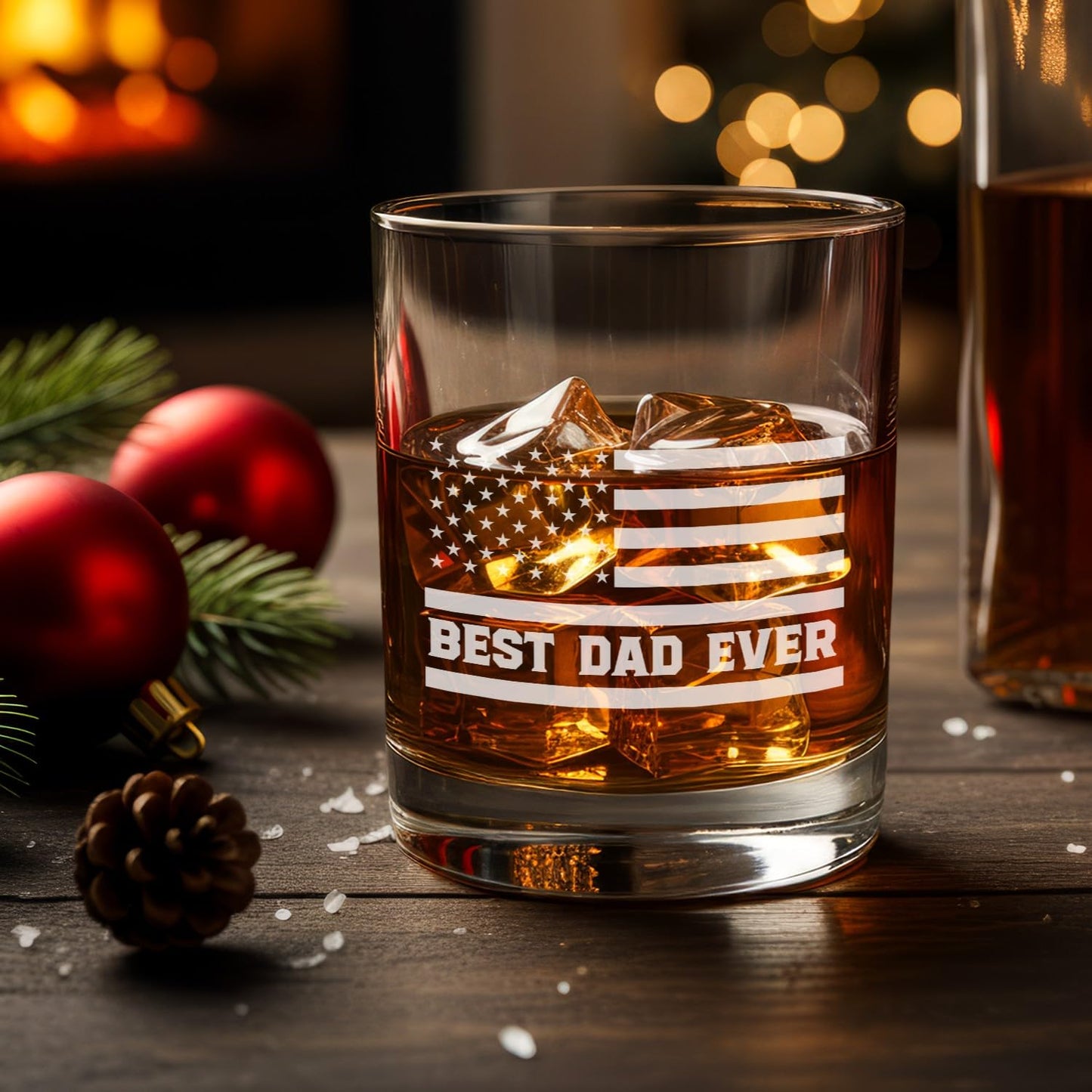 AXIARA Dad Husband Stepdad Gifts for Fathers Day from Daughter Son Kids Wife - 11 oz Engraved Crystal Whiskey Glasses - Anniversary Birthday Gifts for Men, Gift for Dad Who Wants Nothing