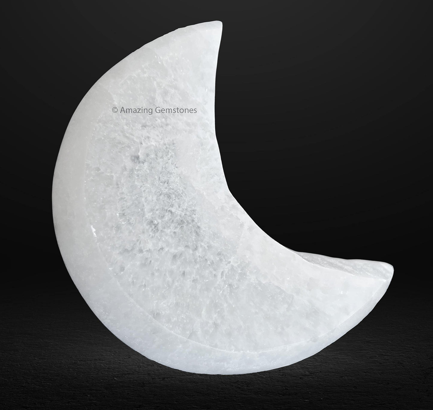 Amazing Gemstone Selenite Bowl - 4" Moon Selenite Crystal to Charge your Healing Stones and Crystals - Selenite Charging Plate Bowl (Moon Shape)