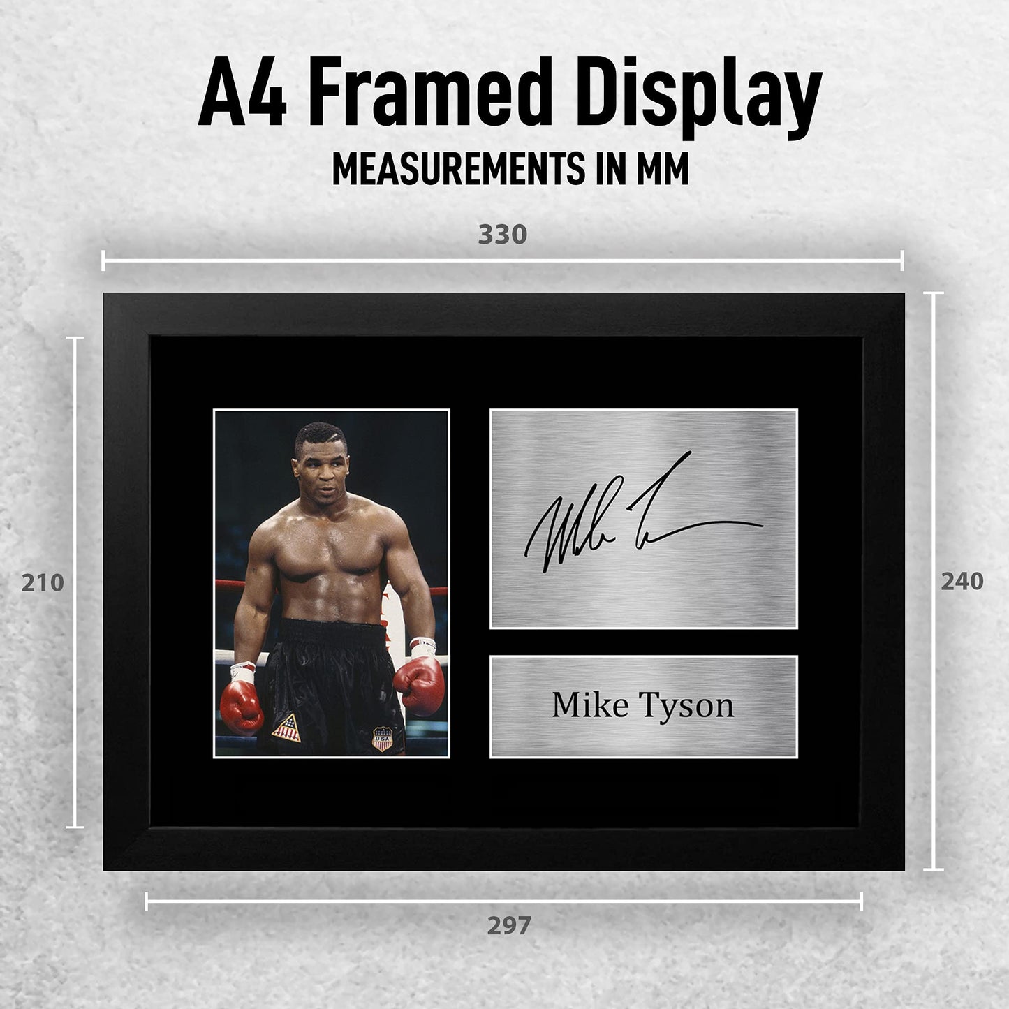 HWC Trading FR Mike Tyson Gift Signed FRAMED A4 Printed Autograph Boxing Gifts Print Photo Picture Display