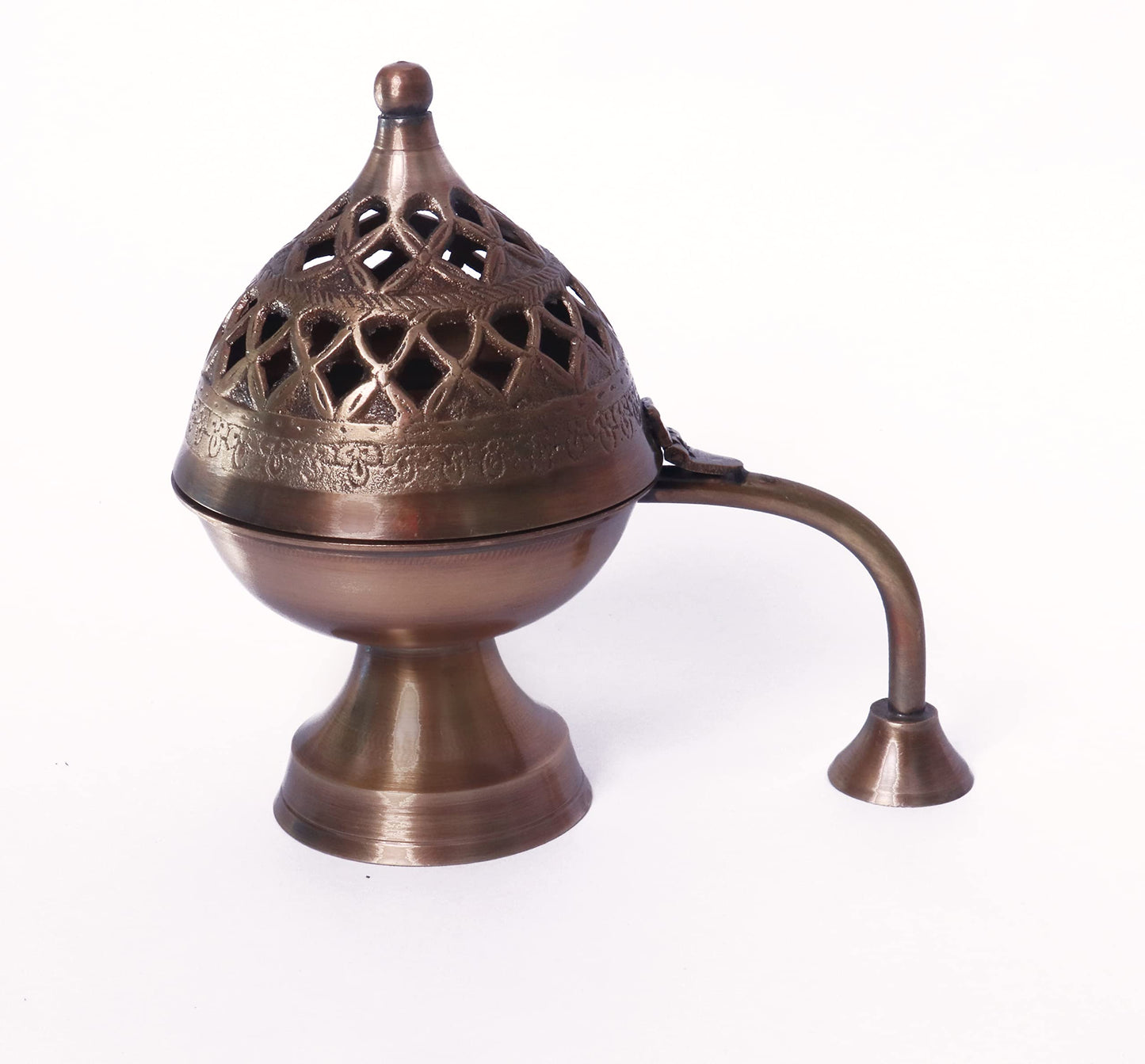 Buyerwell Brass Antique Dhuna Charcoal Burner Bakhoor Fumer Dhooni Dhoop Dani Dhuni, Insence Burner,Incense Holder Dhuna for Home Office Gift Items Aroma Diffuser