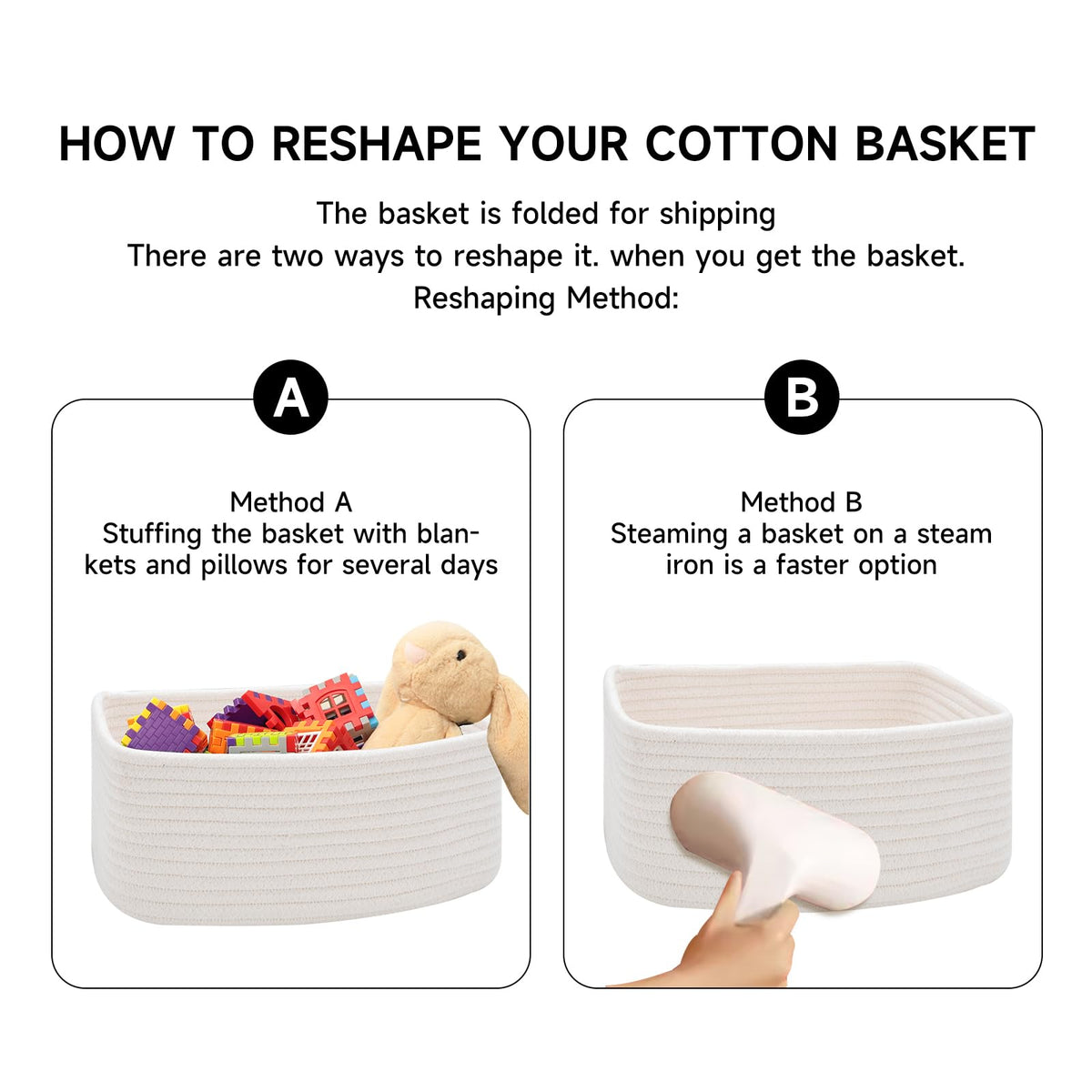 MiniArk Small Storage Baskets for Organizing | Closet Organizer Bins | Shelf Toy Basket | Woven Rope Baskets | Cube Decorative Box | Shallow Basket | 13x8.5x5.1” | 4 Packs Rainbow