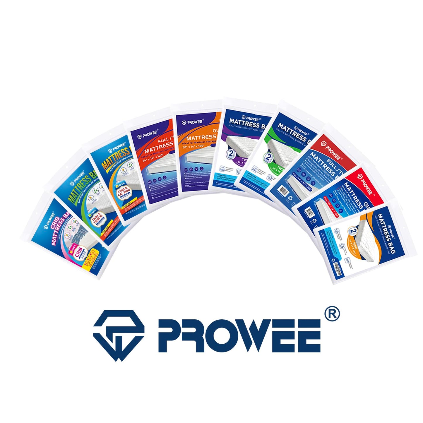 PROWEE 2 PK Queen Mattress Bags for Moving Storage,Mattress Bag for Disposal, Mattress Storage Bag Queen Mattress Cover for Moving