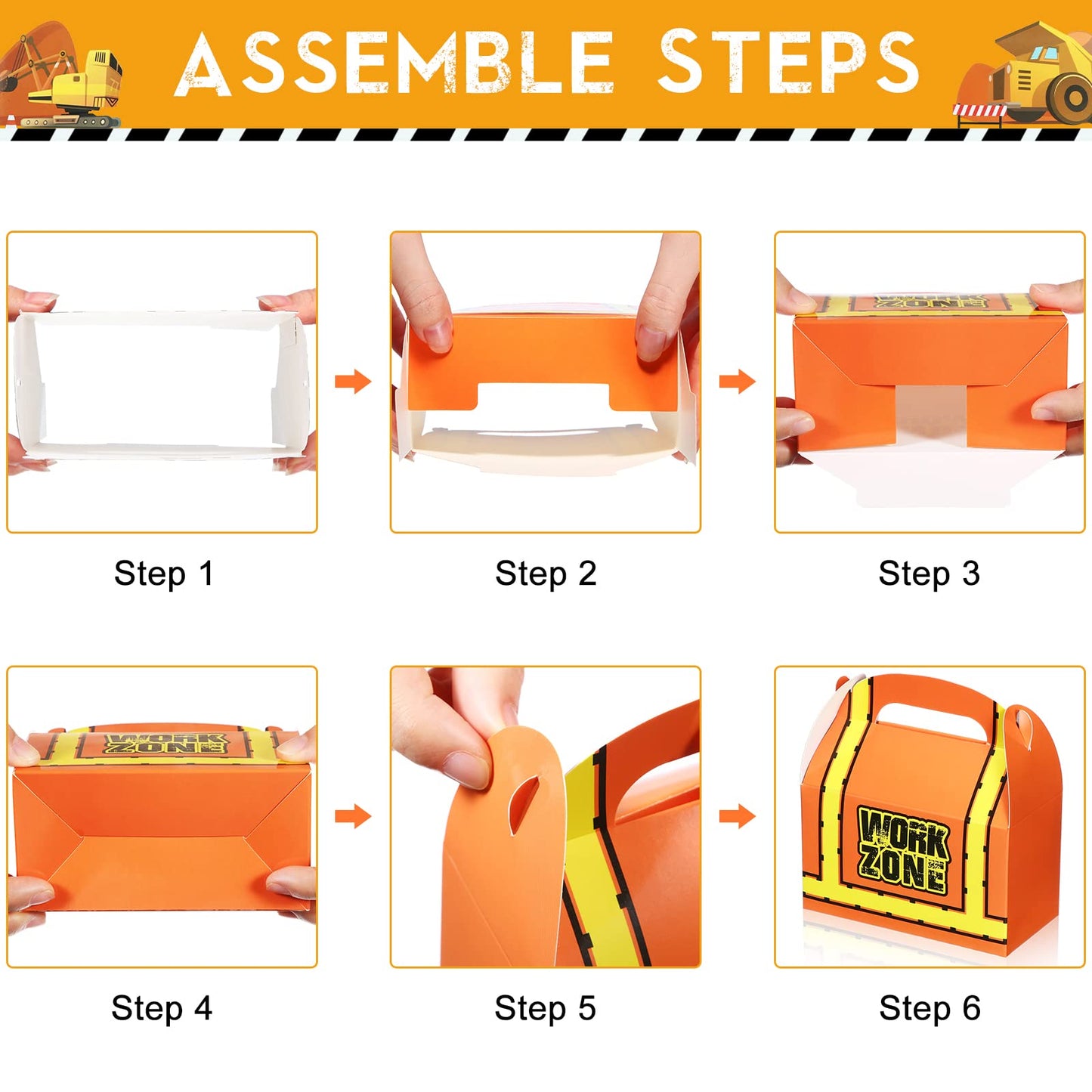 Marspark 20 Pack Construction Party Favor Boxes, Construction Birthday Parties Supplies, Truck Goodie Party Favor Boxes for Kids' Birthdays, Baby Showers, and Truck Themed Parties