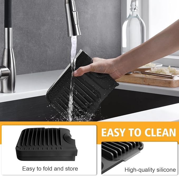 14.6-Inch Kitchen Sink Splash Guard Mat | 7° Slope