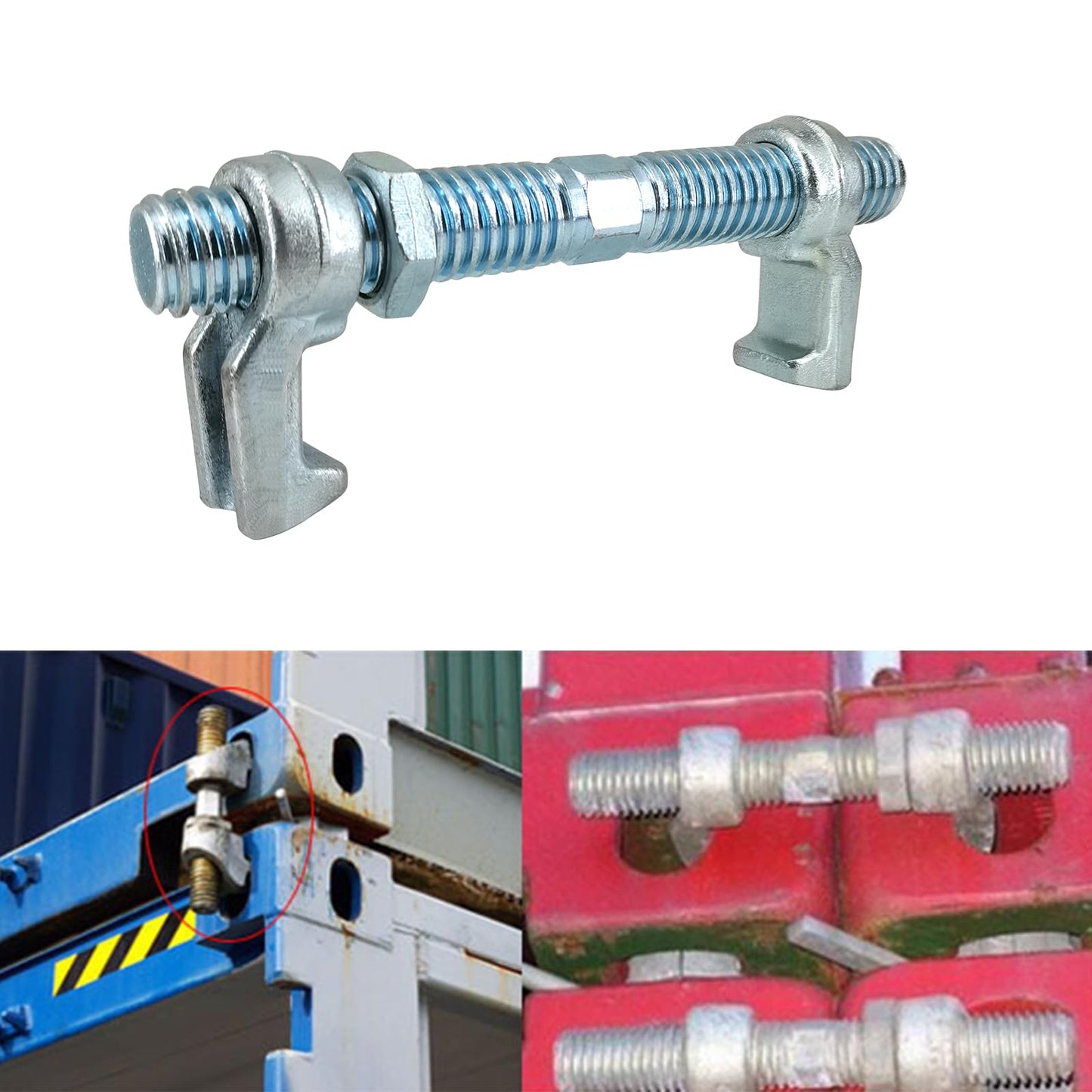 ZUVELLO 280 MM Shipping Container Screw Clamp Bridge Fittings for Sea Harbor Freighter and Rail Standard Container Connect Lock Box, 6 Pack