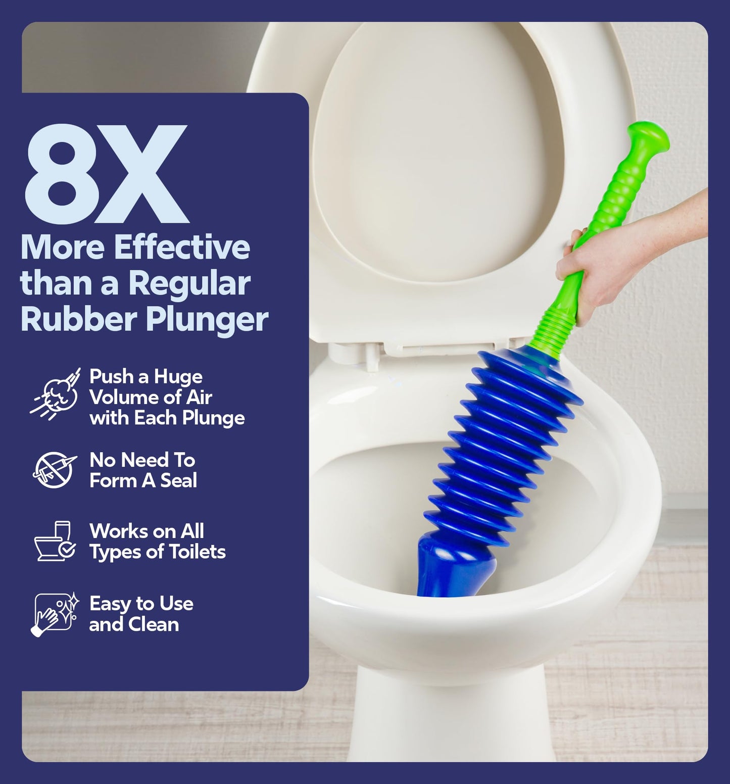 Luigi's World's Best Toilet Plunger - Plunger Toilet Unblocker Heavy Duty - Plungers for Unblocking - Unique Strongest Unblocker Tool - Plungers for Unblocking - Clog Remover Tool