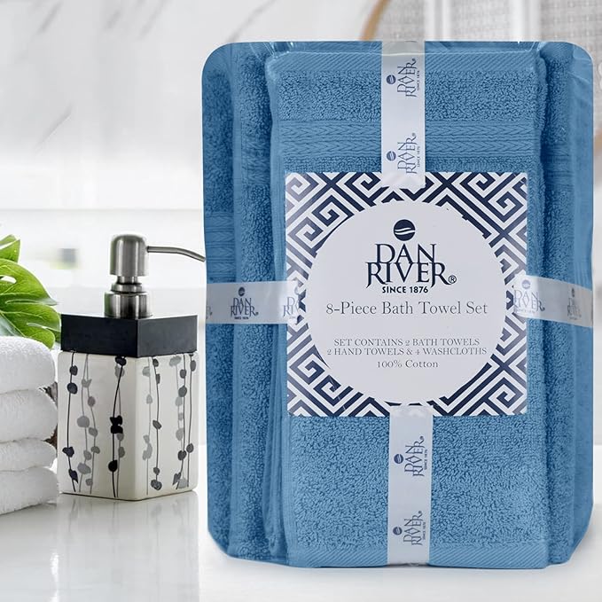 DAN RIVER 8 PC Luxury Bath Towels