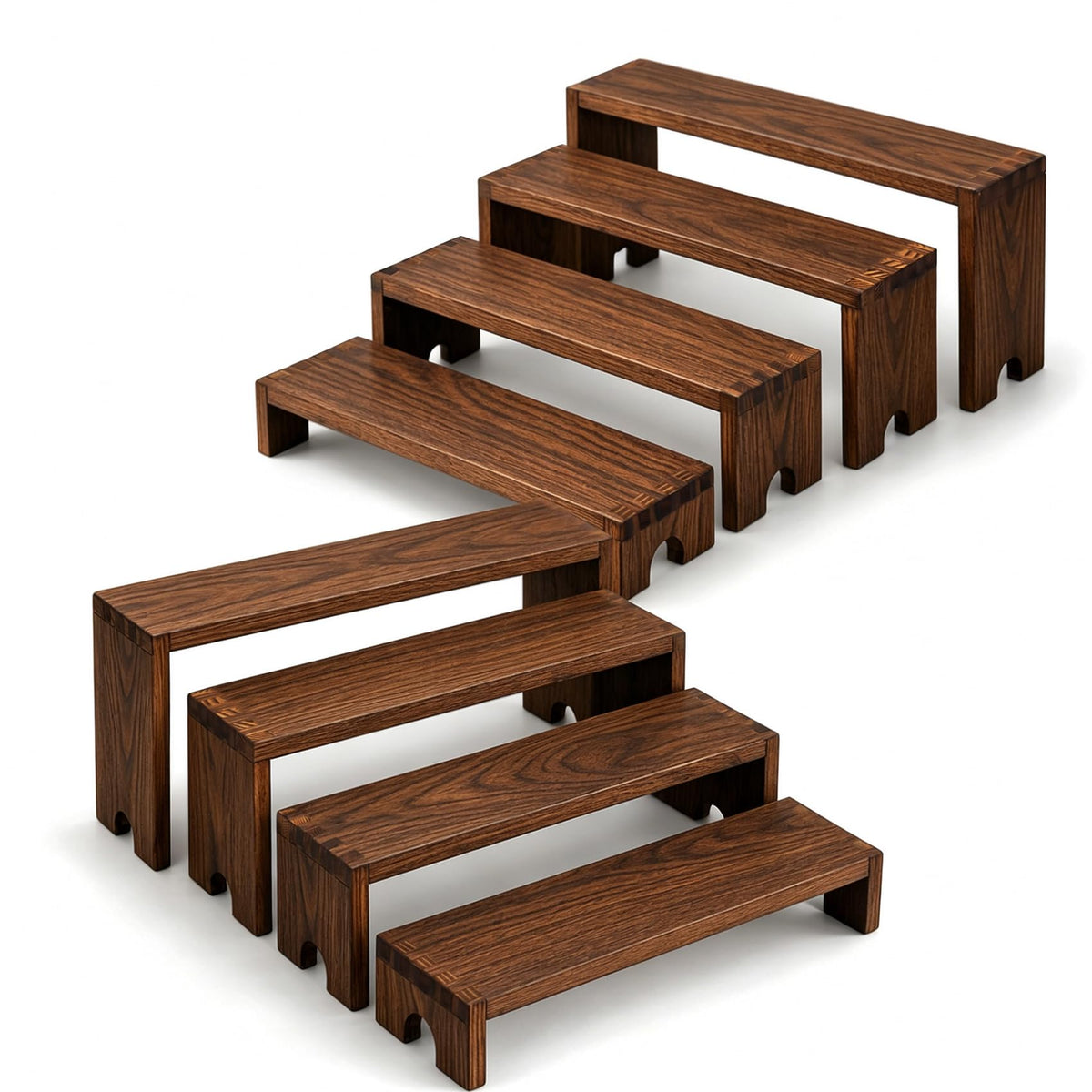 ABenkle 8 Pieces Wooden Tiered Risers Display Stands, Dessert Table Display Food Risers for Vendor Events, Stackable Wood Buffet Risers, Farmhouse Dessert Risers for Desktop Party Catering Cupcake