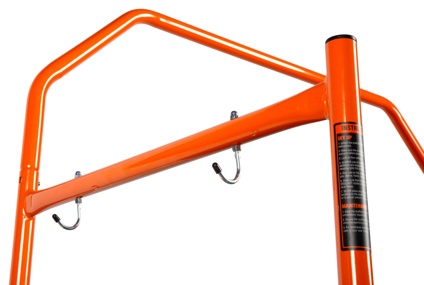 Wen 4-Foot Portable Rolling Scaffolding, 500-Pound-Capacity with Foldable Design, Safety Rail and Tool Shelf (31107)