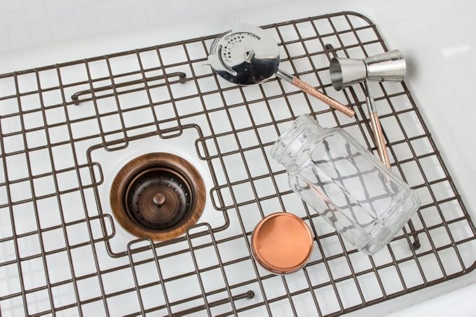 Sinkology Kitchen Sink Basket Strainer Drain TB35-01, Antique Copper