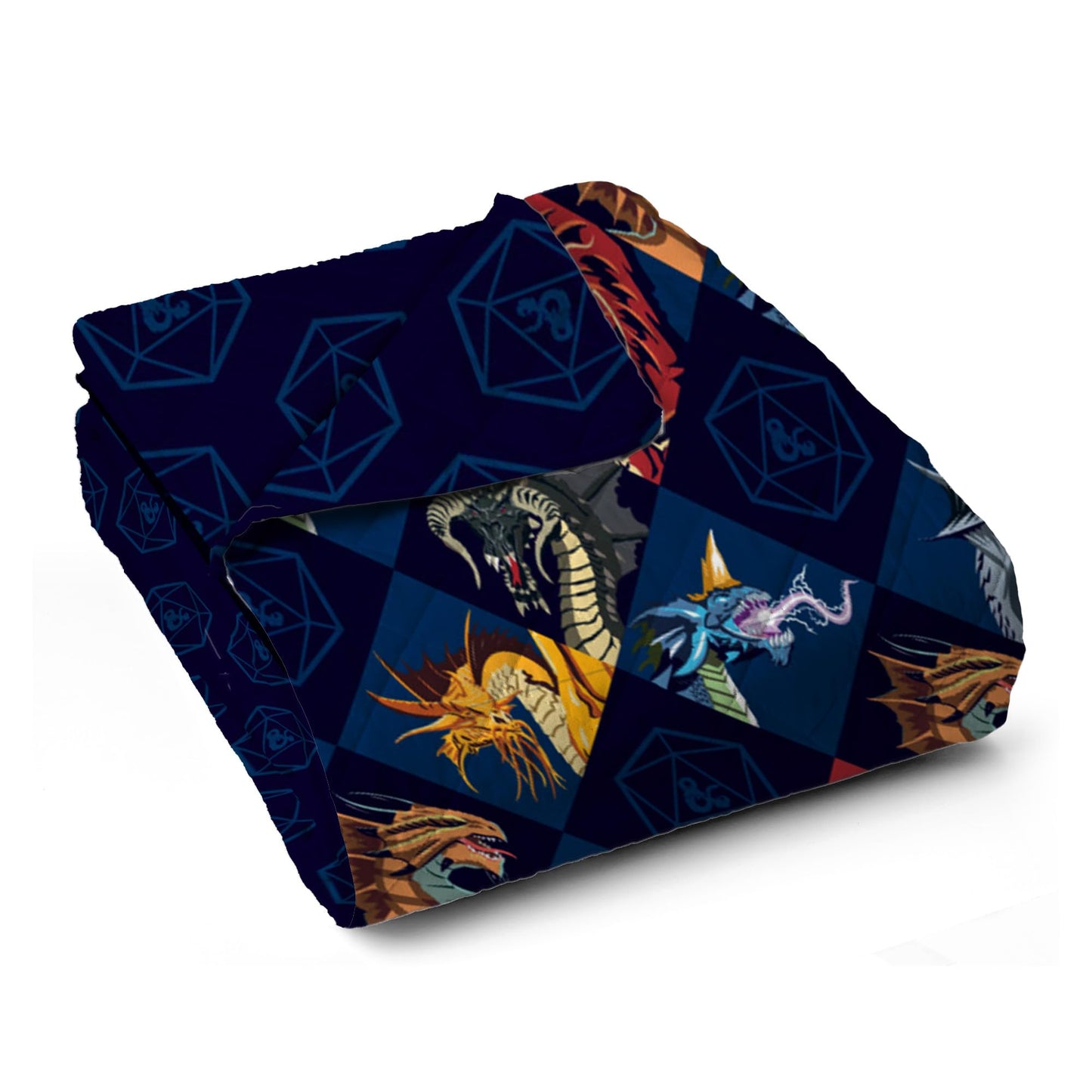Northwest Dungeons & Dragons Dragons & Dice Quilted Blanket, Comfy Throw, Soft Lightweight Bedding for Bed, or Couch, 60 x 80 inches