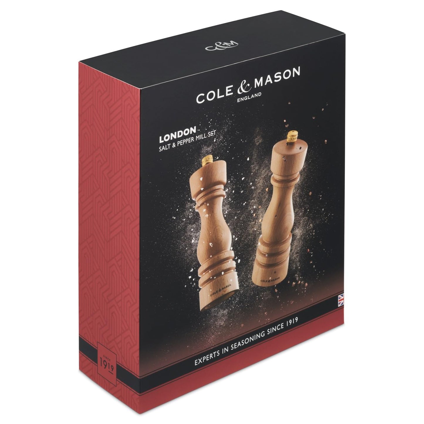 Cole & Mason London Refillable Spice Mill - Kitchen & Home Accessory - Salt and Pepper Grinder Set with Ceramic and Carbon Steel Mechanism - 7", Natural Beech