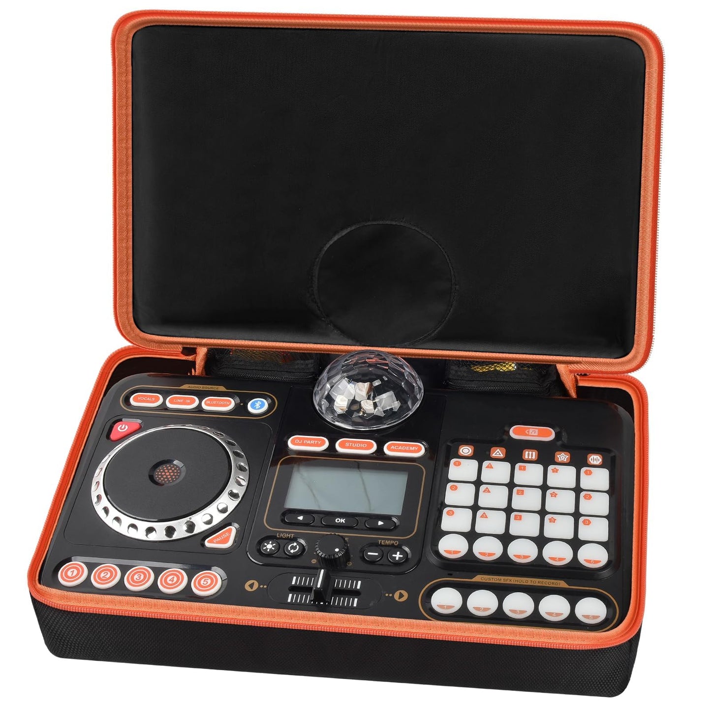 Peciue DJ Mixer Bag for VTech KidiStar DJ Mixer, Kidi DJ Mix, (Not Included Kids Music Toy DJ Mixer) - Case Only (orange)