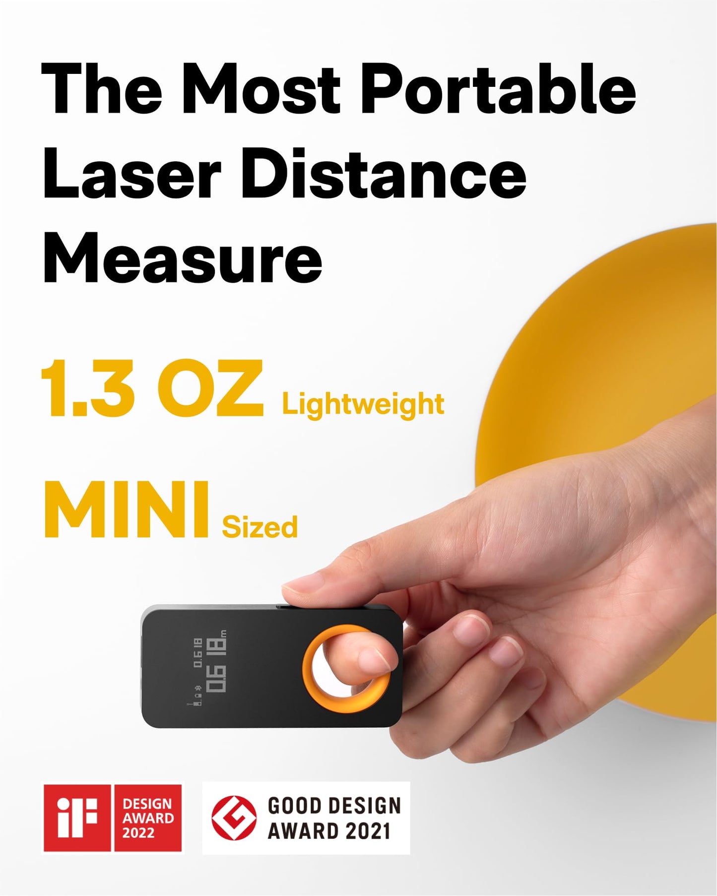 HOTO Laser Measuring Tool, Pocket-Size 98Ft Laser Tape Measure ±2mm Accuracy, USB-C Rechargeable, OLED Display, Ft/M/in Unit, Real-time Data Sync, Gifts for Men Women Mom Dad, Cool Gadgets & Home Use
