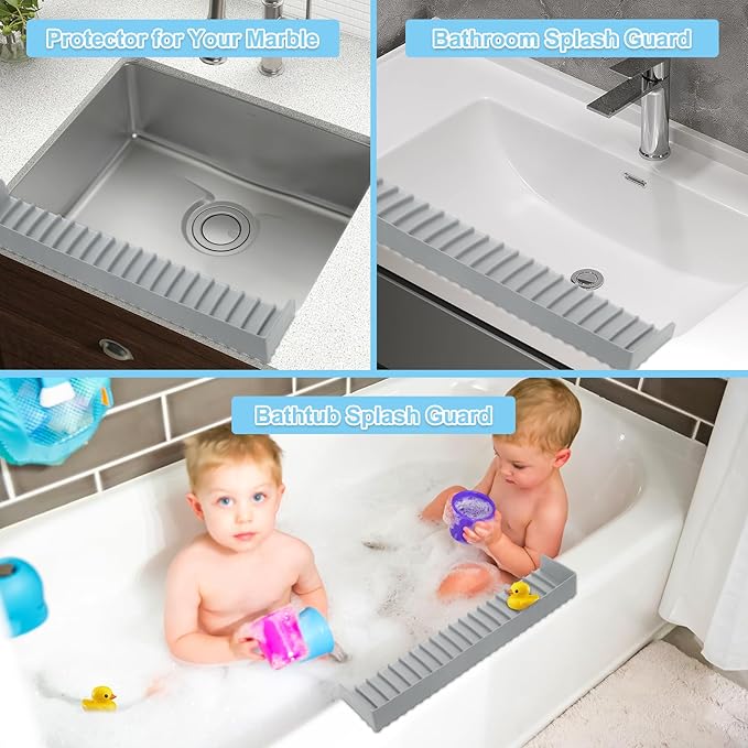 Silicone Sink Edge Protectors 4" x 24", Upgrade Kitchen Sink Splash Guards
