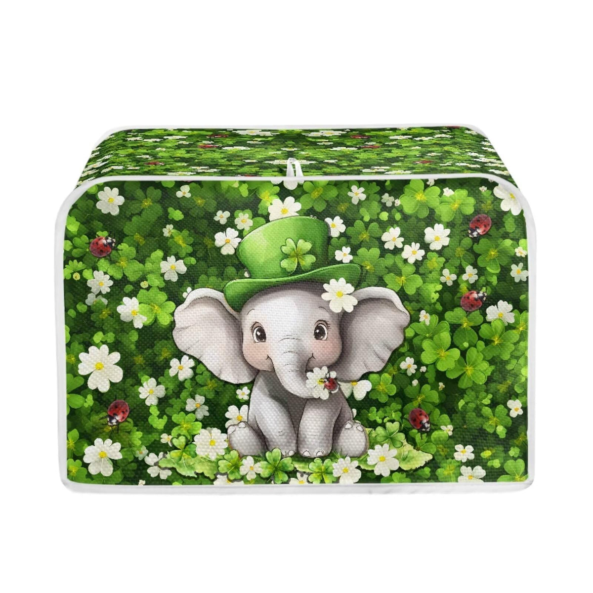 ASQVTIFE Elephant Toaster Covers 4 Slice Wide Slot for Kitchen St.Patrick Day Decor for Kitchen Sunflower Toaster Oven Covers for Kitchen Counter Kitchen Bakeware Protector Thanksgiving Decoration