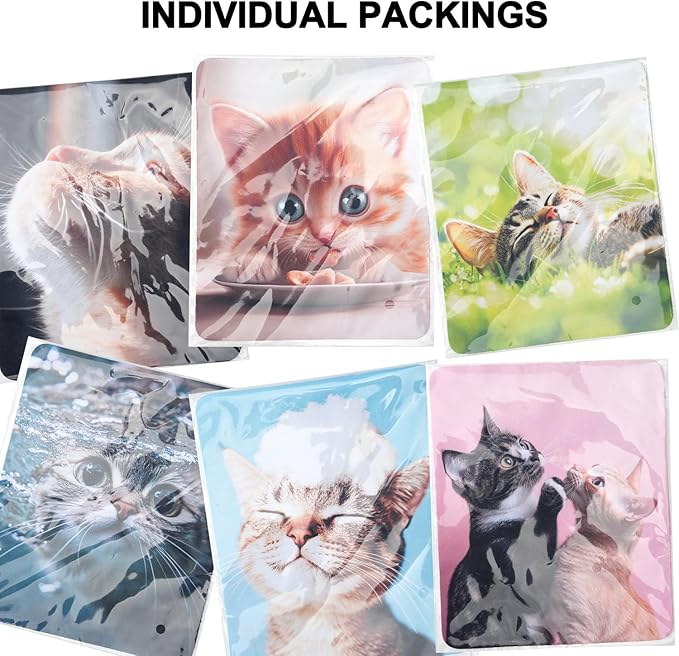 Anywind Microfiber Glasses Cleaner Cloth, Cute Cat Cleaning Clothes