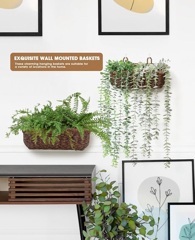AceList Wall Hanging Basket, Boho Style Hand-Woven Hanging Storage Baskets