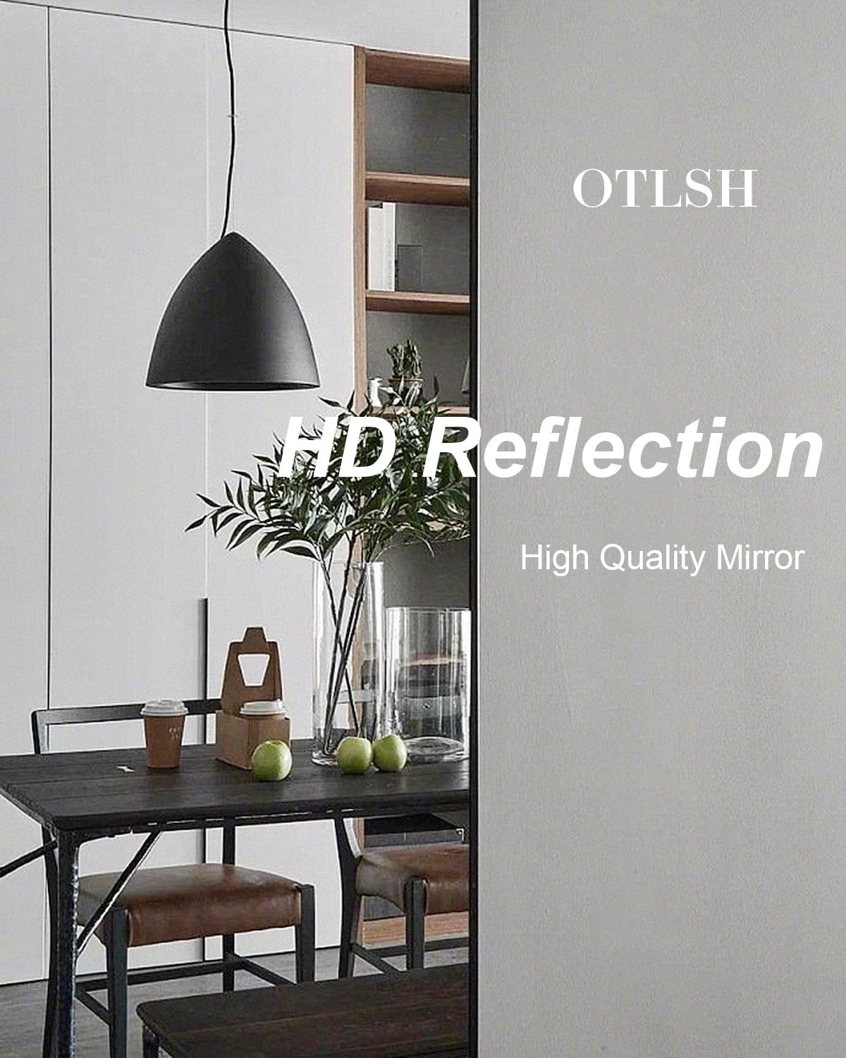 Otlsh Full Length Mirror, Wood Frame, Standing Mirror, Wall Mirror-Walnut