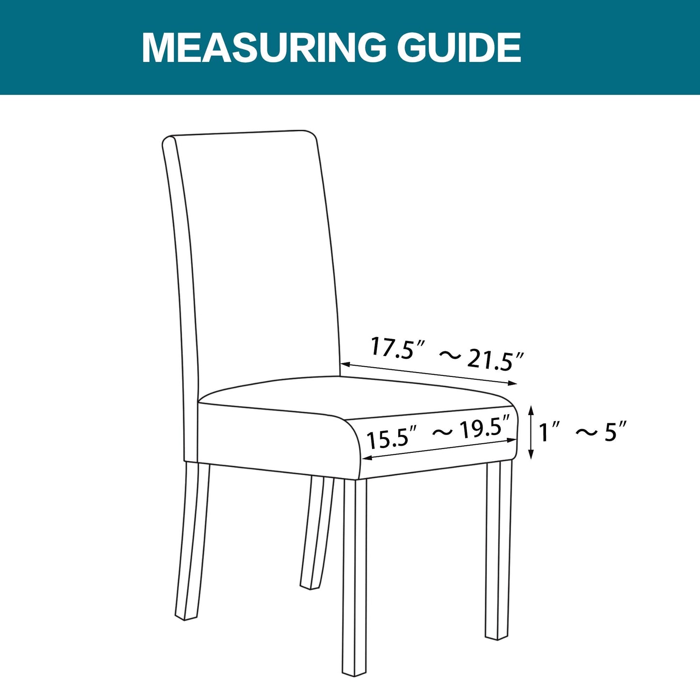 Turquoize Stretch Dining Chair Covers Seat Covers for Dining Room Chair Covers Set of 6,Removable Washable Kitchen Chair Seat Cushion Slipcovers Protector, Natural
