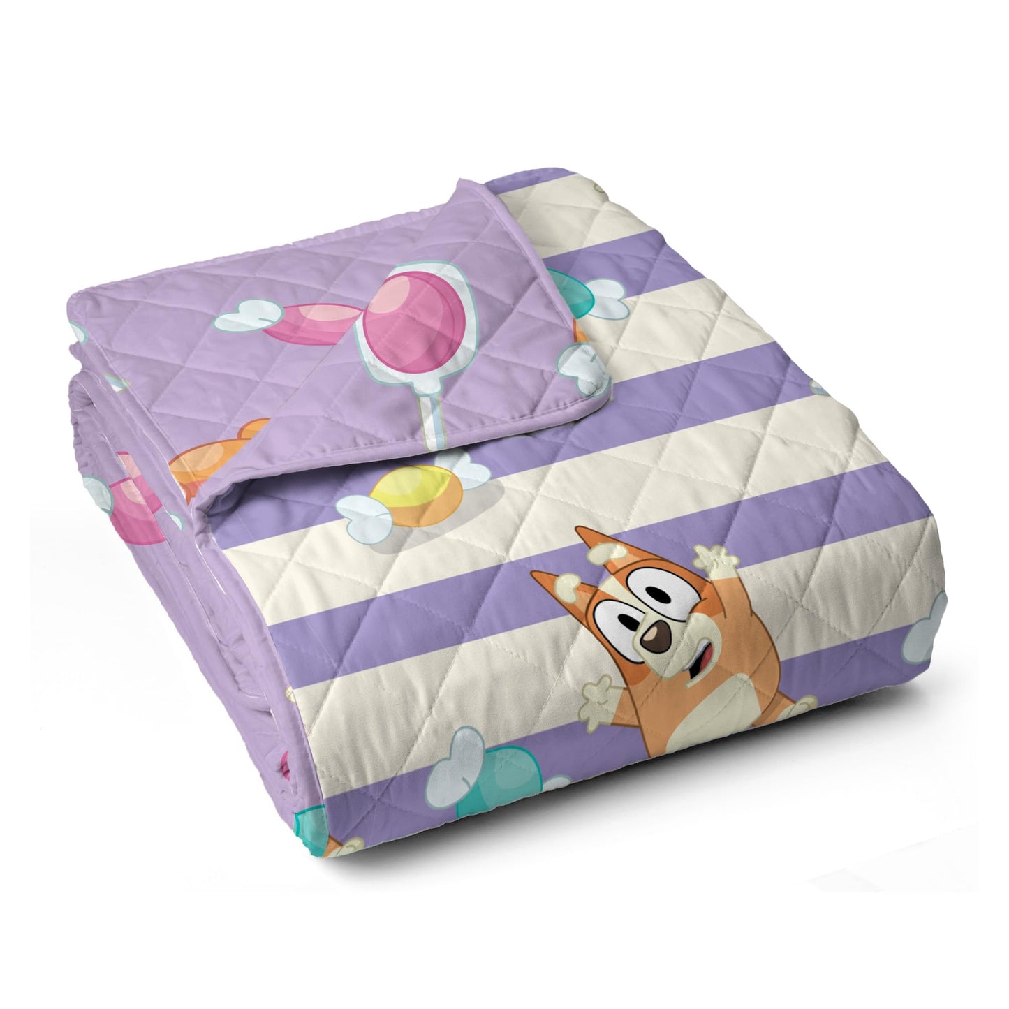 Northwest Bluey Bingo Candy Land Quilted Throw Blanket – Official Cartoon Throw Blanket Featuring Bluey, for Adults Boys Girls Bed, Couch, or Playroom, 60 x 80 Inches